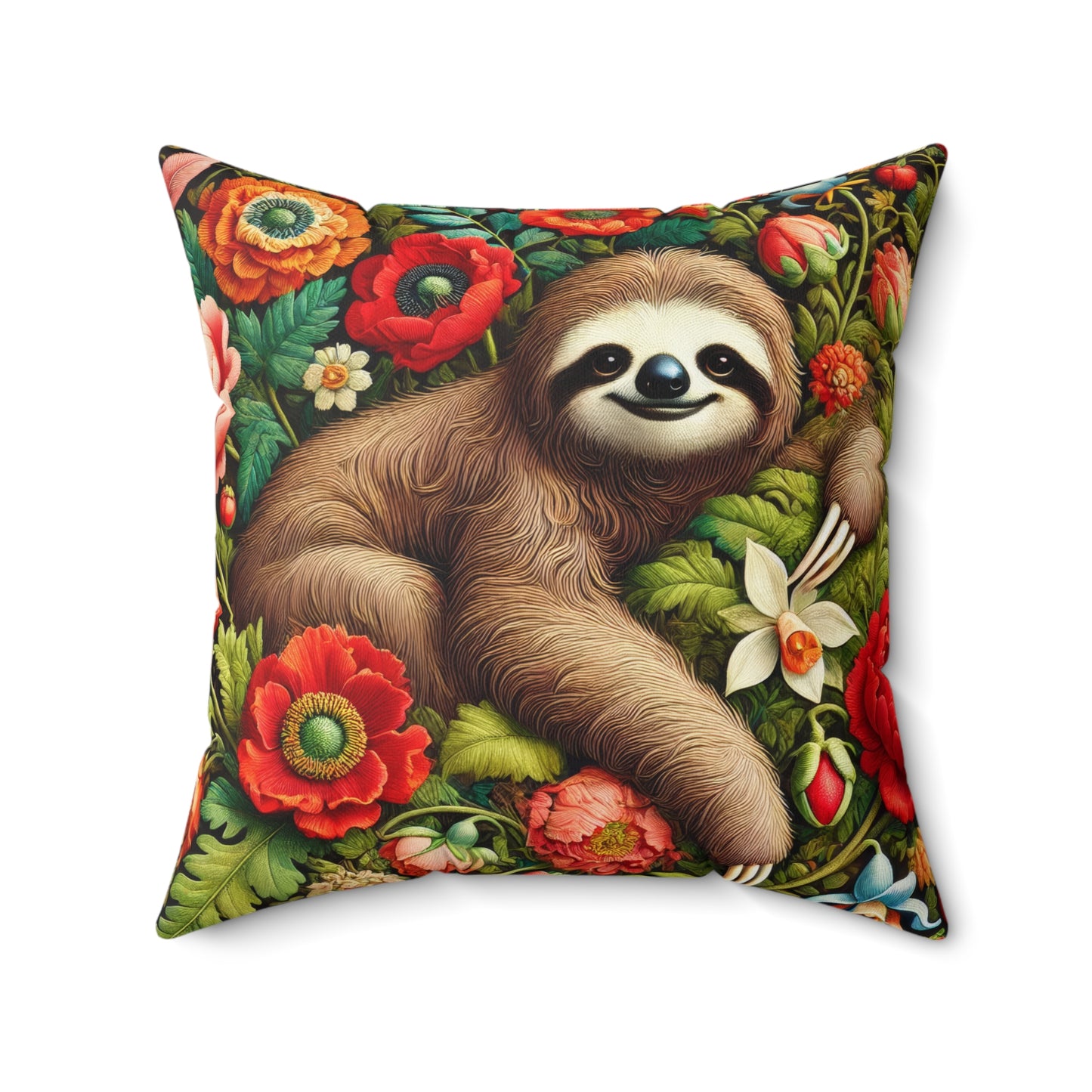 William Morris Inspired Cozy Sloth Pillow, Cute Home Decor, Fun Gift for Animal Lovers, Nature-Inspired Decor, Pillow Gift For Mother's Day