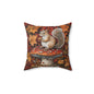 Squirrel In A Leafy Paradise Fall Season, William Morris Inspired Fall Decorative Pillow