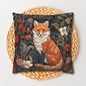 William Morris Inspired Botanical Woodland Fox Decorative Pillowcase