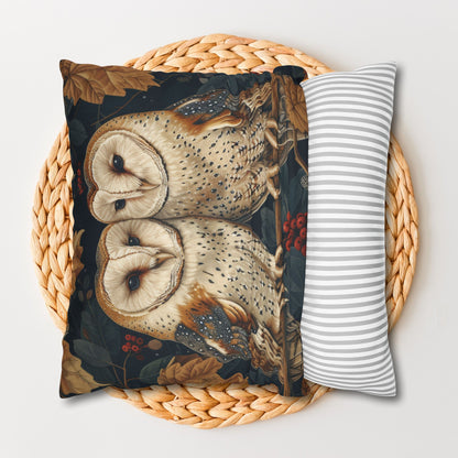 Forest Couple Barn Owl Pillowcase