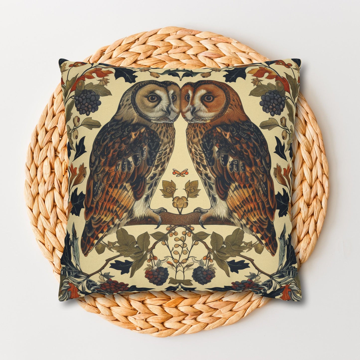 Art Deco Couple Owl Pillowcase