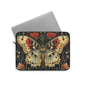 Golden Butterfly Laptop Sleeve, William Morris Inspired Botanical Art Case, Vintage Floral Insect Laptop Cover (12”, 13”, 15”)