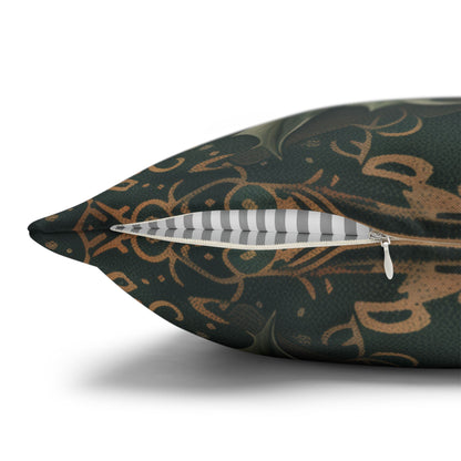 Snowy Owl Pillowcase, Winter Woodland Cushion, William Morris Inspired