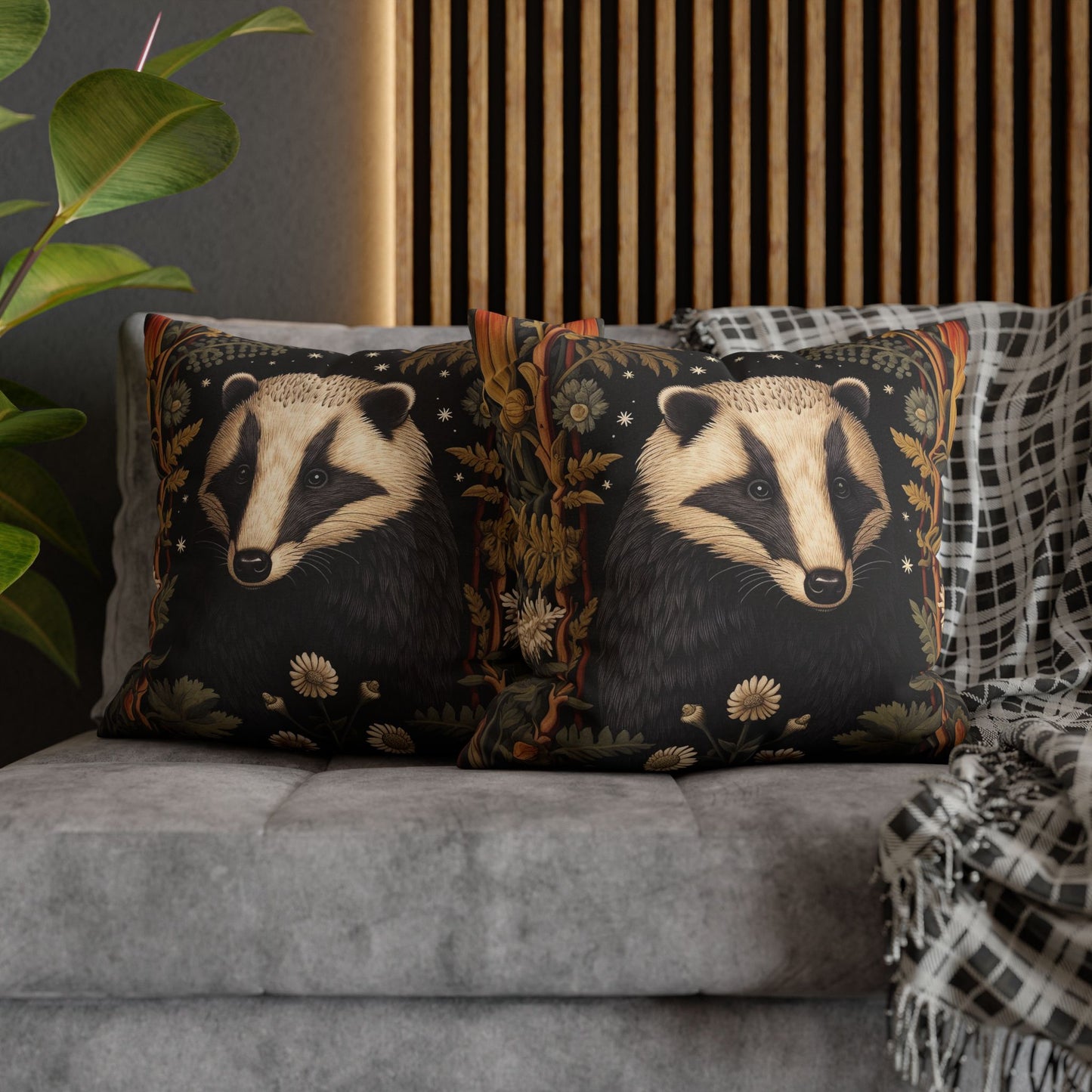 William Morris Inspired Botanical Badger Pillowcase