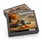 Autumn Vintage Truck Puzzle, Rustic Fall Farmhouse Jigsaw with Pumpkins (120, 252, 500 Pieces)