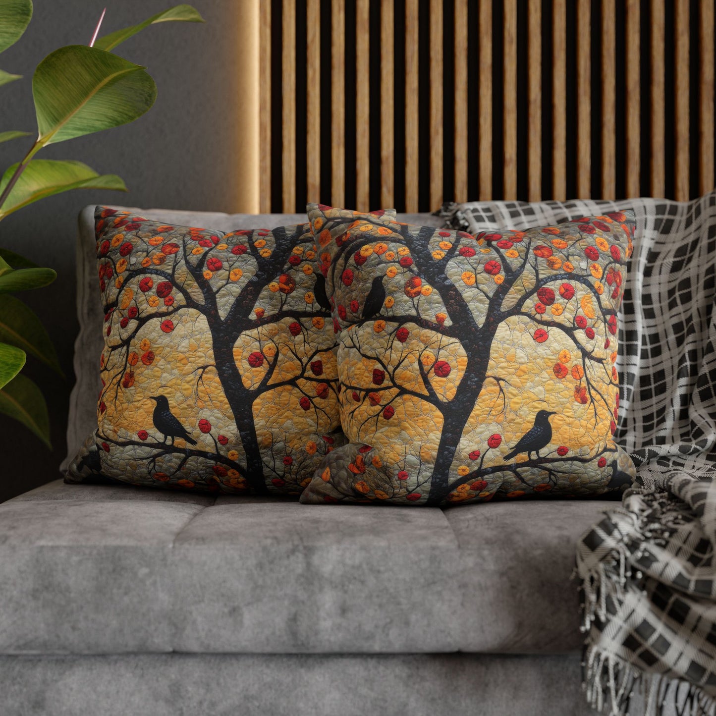 Crows With Autumn OakTree Pillowcase