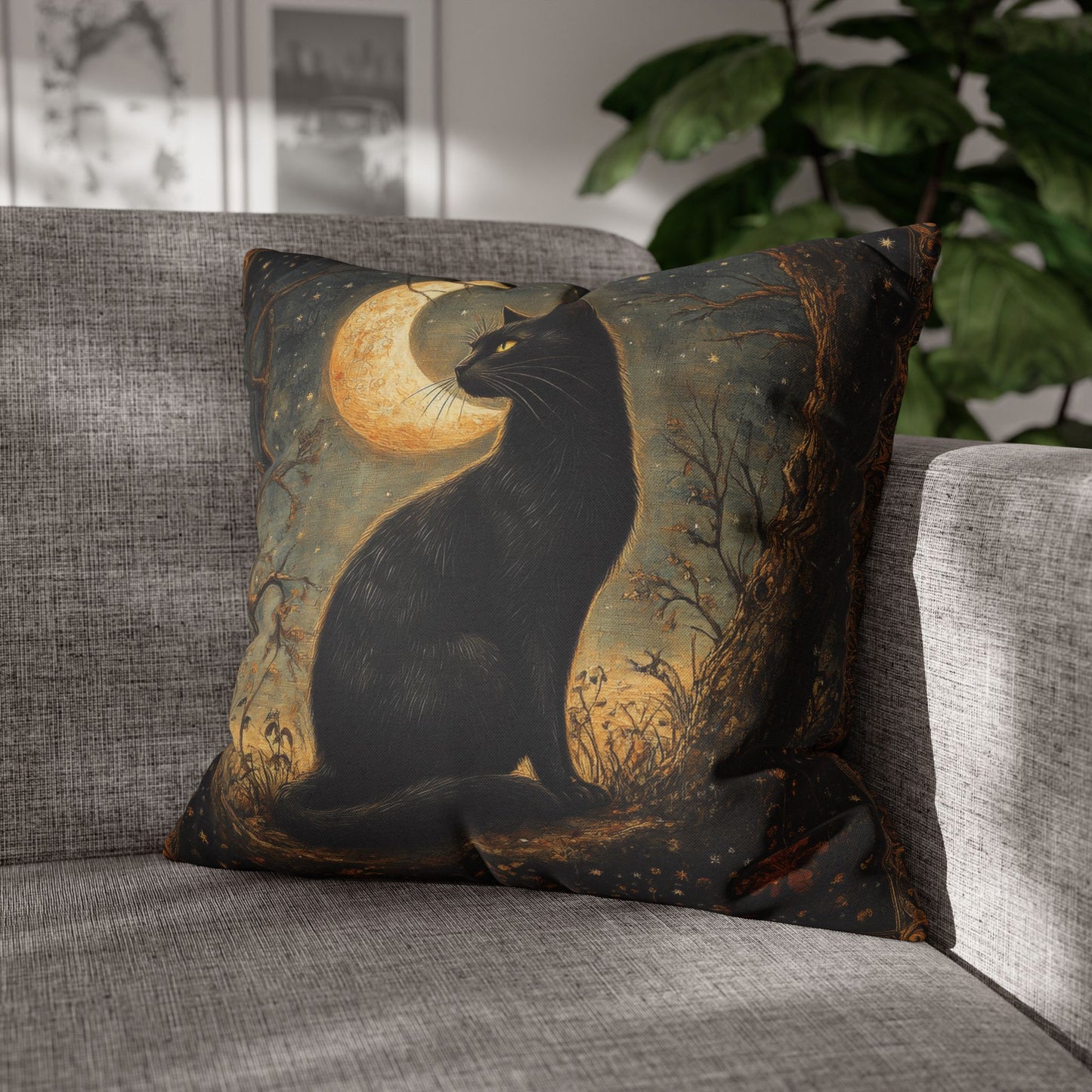 Black Cat Mystery Night Halloween Pillowcase