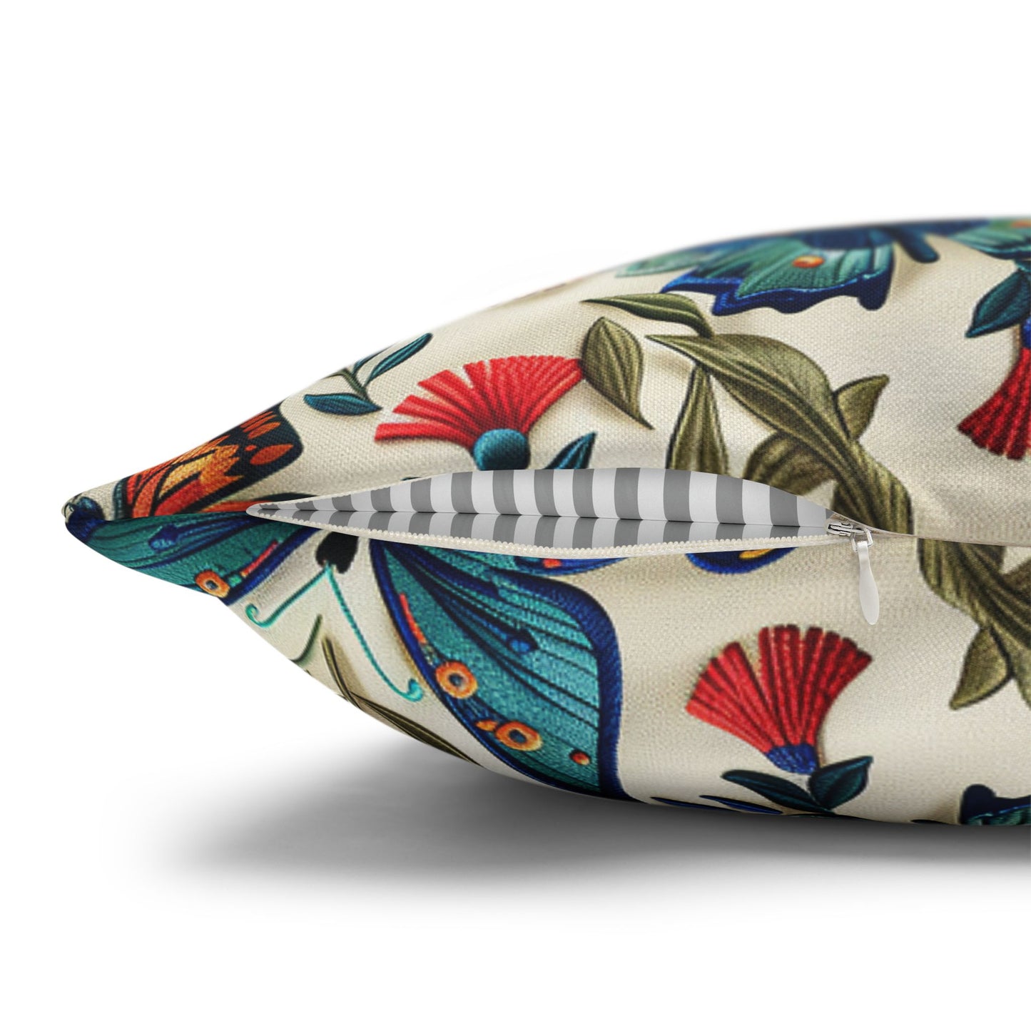 Colorful Spring Butterfly Embroidery-Style Pattern Pillowcase