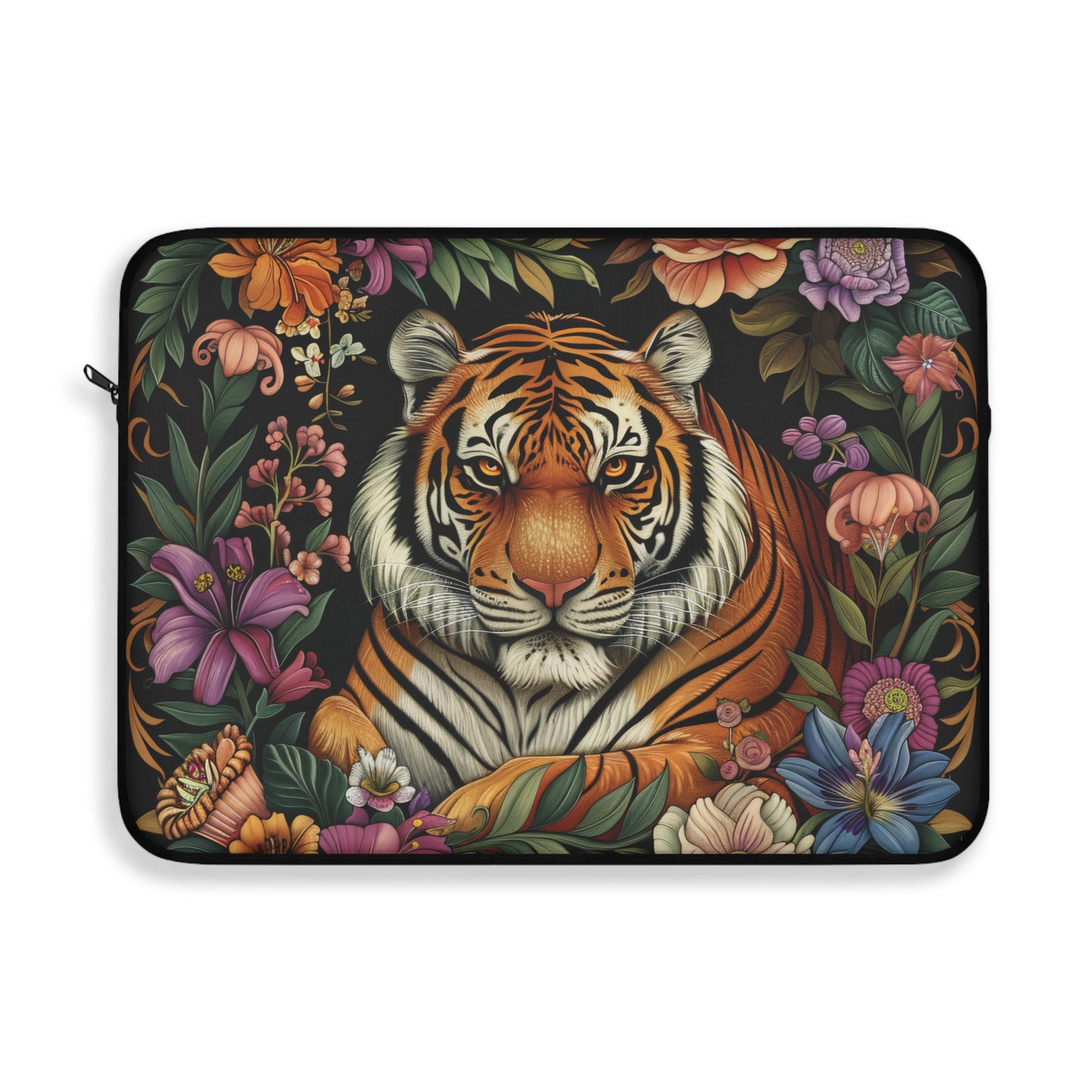 William Morris Inspired Botanical Tiger | Laptop Sleeve Tiger Neoprene Laptop Case | Office Accessories Gift