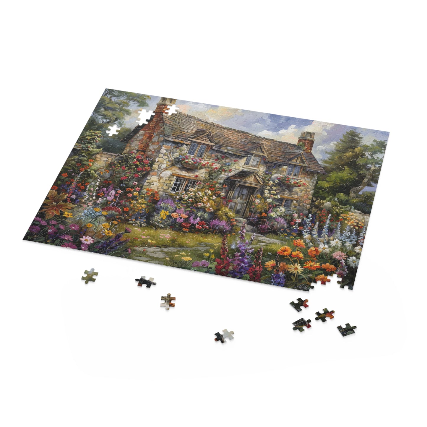 Vintage Victorian English Home in The Style William Morris Jigsaw Puzzle  (120, 252, 500-Piece) Gift-Ready Box, Adult Jigsaw Puzzle