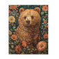 William Morris Inspired Brown Bear Wildflowers Puzzle Box (120, 252, 500-Piece) Family Jigsaw Puzzle, Puzzle Box Gift