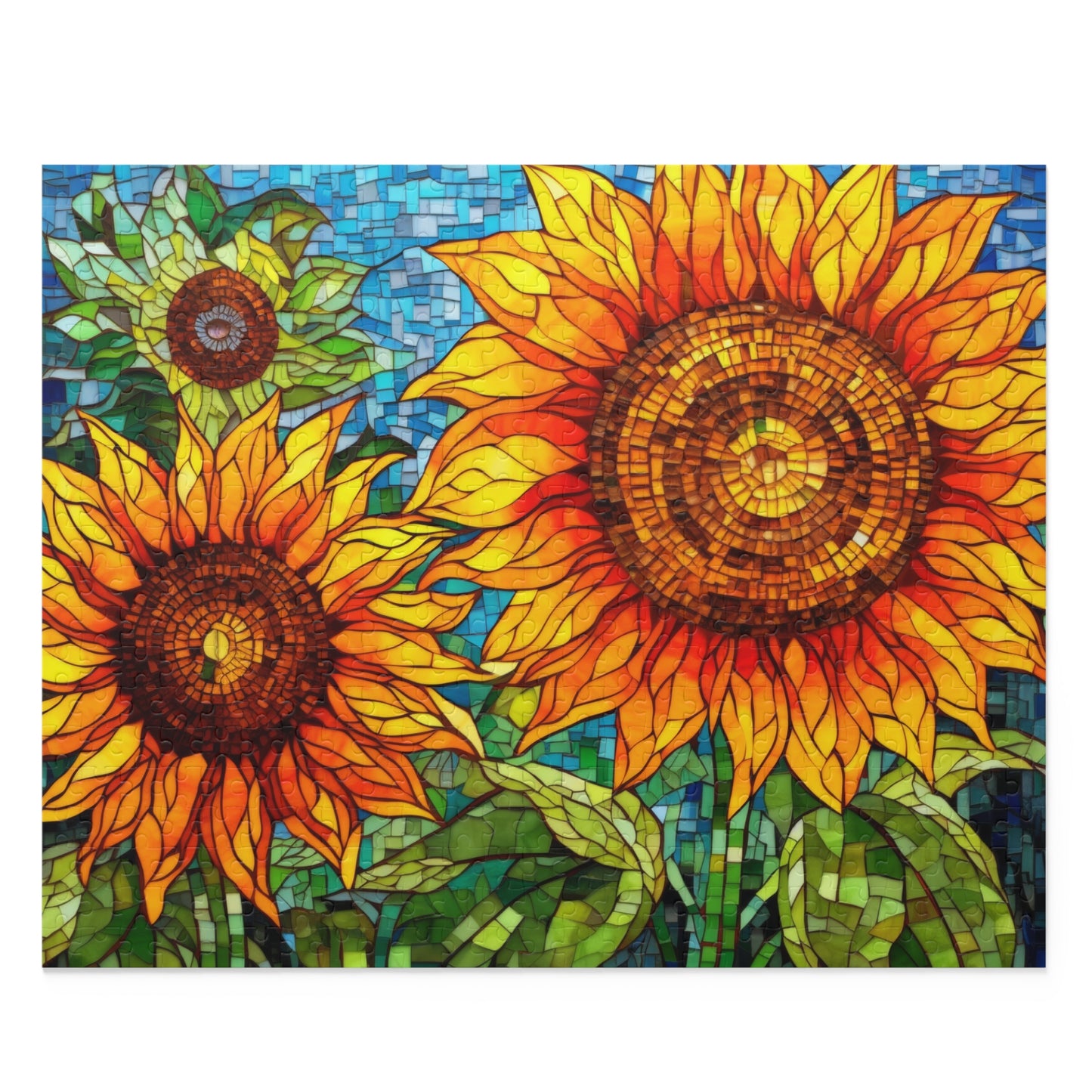 Sunflower Field Stained Glass Jigsaw Puzzle (120, 252, 500-Piece)  Gift-Ready Box, Adult Jigsaw Puzzle, Gift Him Her