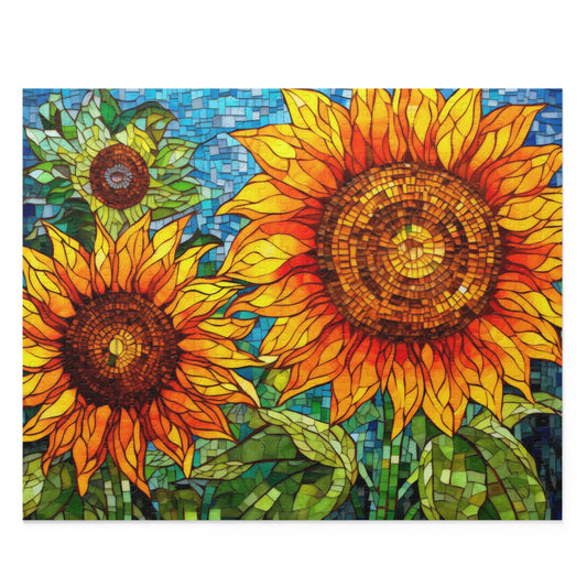 Sunflower Field Stained Glass Jigsaw Puzzle (120, 252, 500-Piece)  Gift-Ready Box, Adult Jigsaw Puzzle, Gift Him Her