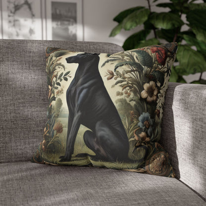 Black Thai Ridgeback Dog Ornate Botanical Pillowcase