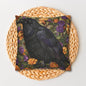Mystical Raven Halloween Roses Throw Pillowcase, William Morris Inspired Raven Halloween Decor