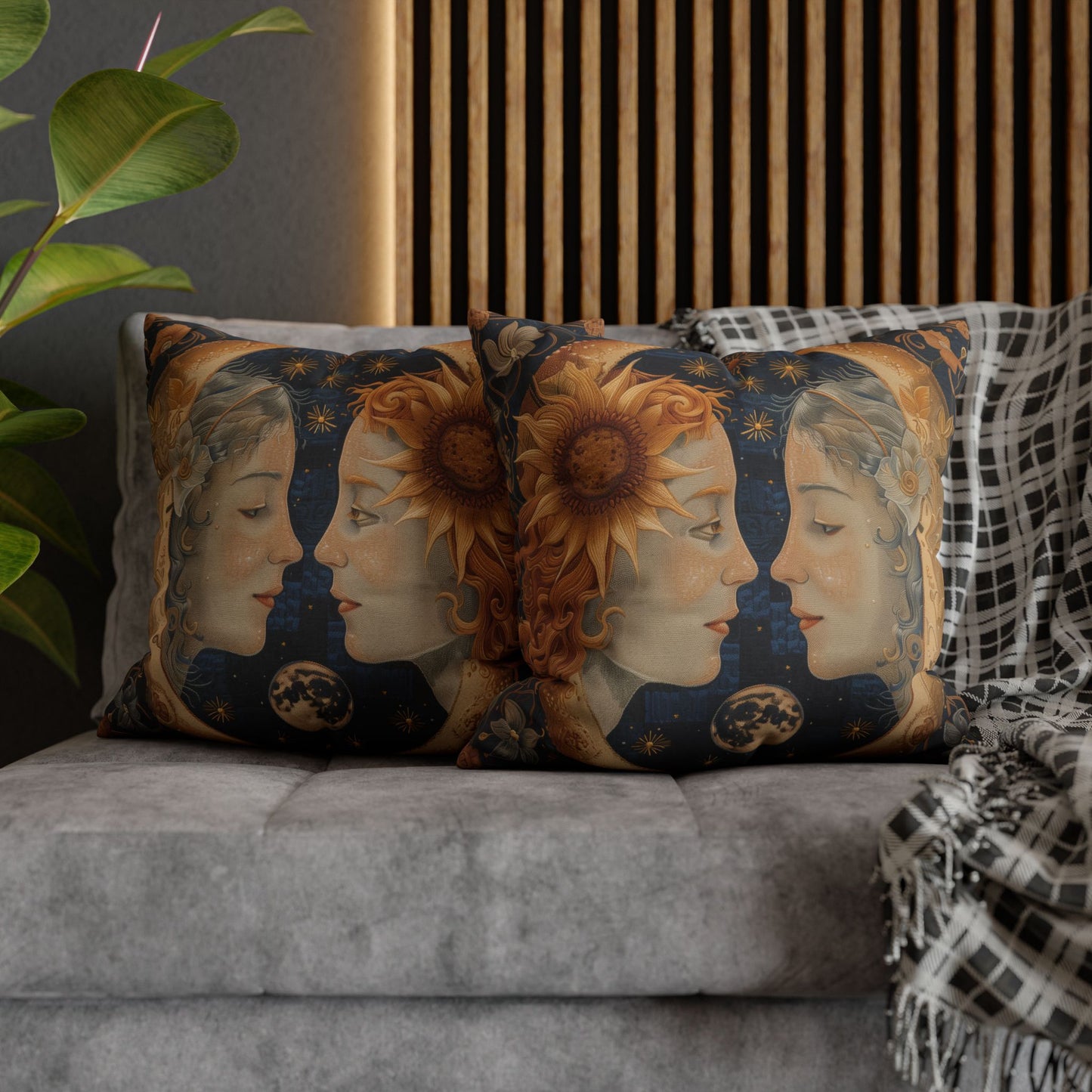 Celestial Embrace Pillow case| Moon & Sun Decor, Astrology Home Accent, Cozy Gift for Astrology Lovers, Living Room Cushion, Boho Pillow