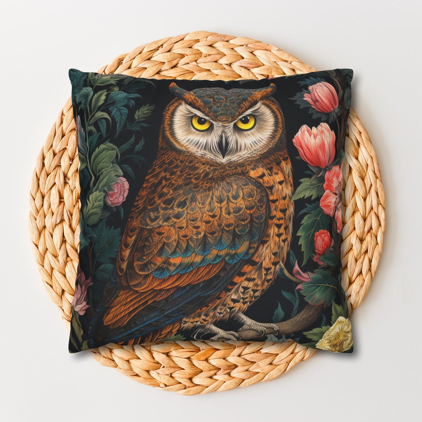 William Morris Inspired Botanical Night Owl Pillowcase