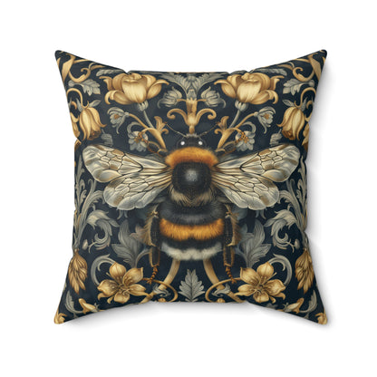 Victorian Art Inspired Bumblebee Baroque Gold Flora Pillow, Home Decor, Living Room Accessory Bedroom Pillow