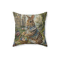 Rococo Bunny Easter Eggs Pillow: William Morris Style Decor