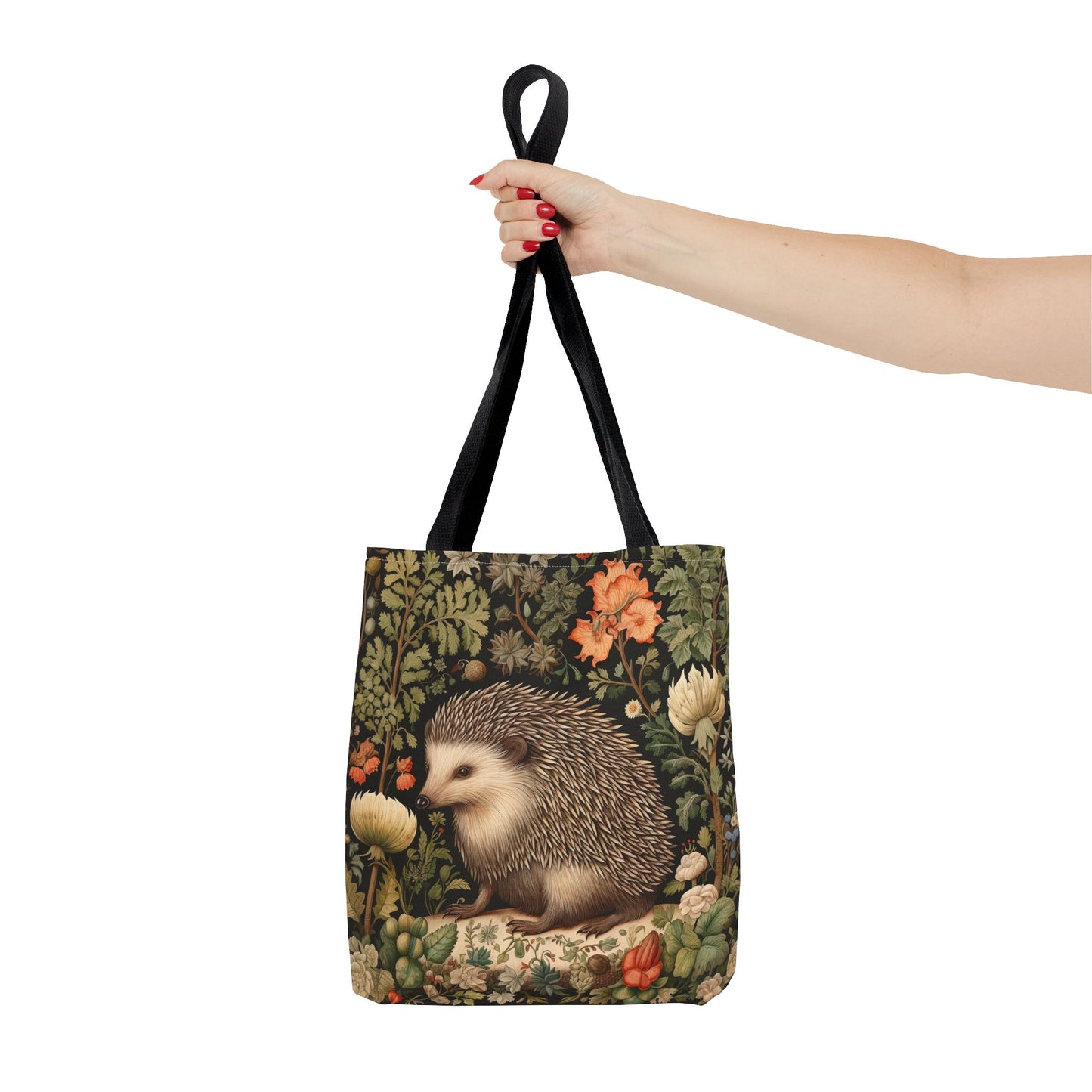 Charming Hedgehog Tote Bag | William Morris Inspired |  Hedgehog Floral Tote Bag, Eco-Friendly Carryall