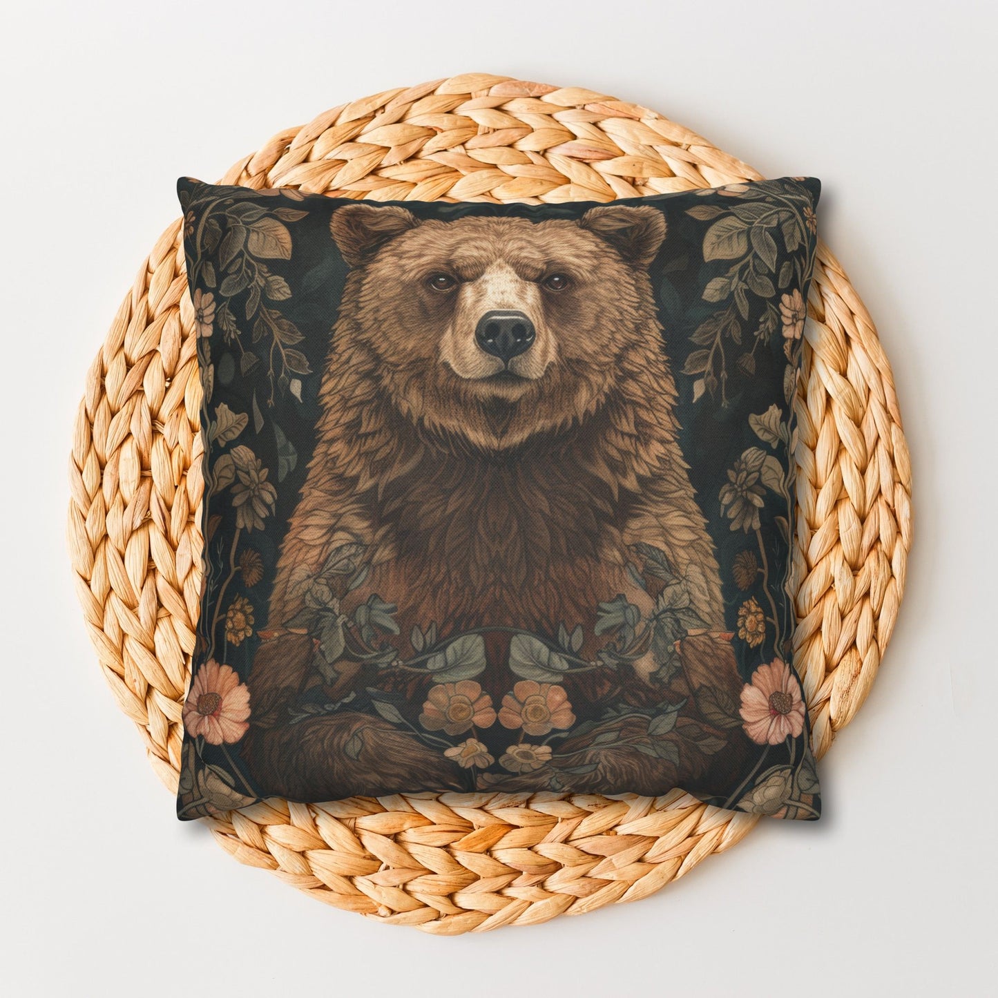 Forest Bear William Morris Decorative Pillowcase