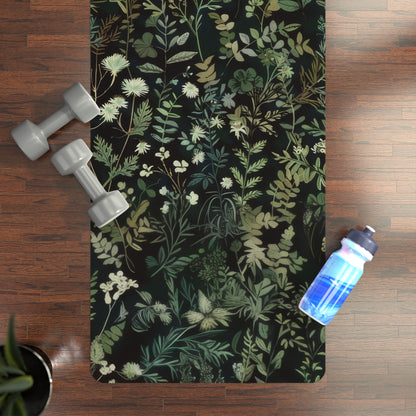 Green Botanical Yoga Mat, Pilates Mat, Eco-Friendly Workout Mat, Non-Slip Exercise Mat, Yoga