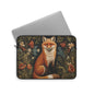 William Morris Inspired Forest Fox | Laptop Sleeve Fox Neoprene Laptop Case | Office Accessories Gift