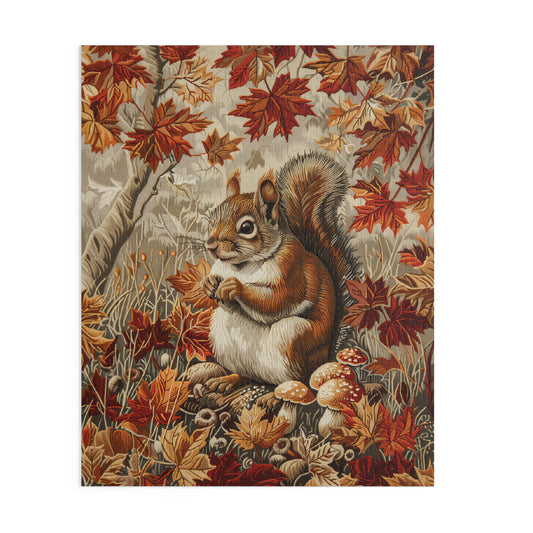 Autumn Brown Squirrel Puzzle – Woodland Fall Jigsaw (120, 252, 500 Pieces)