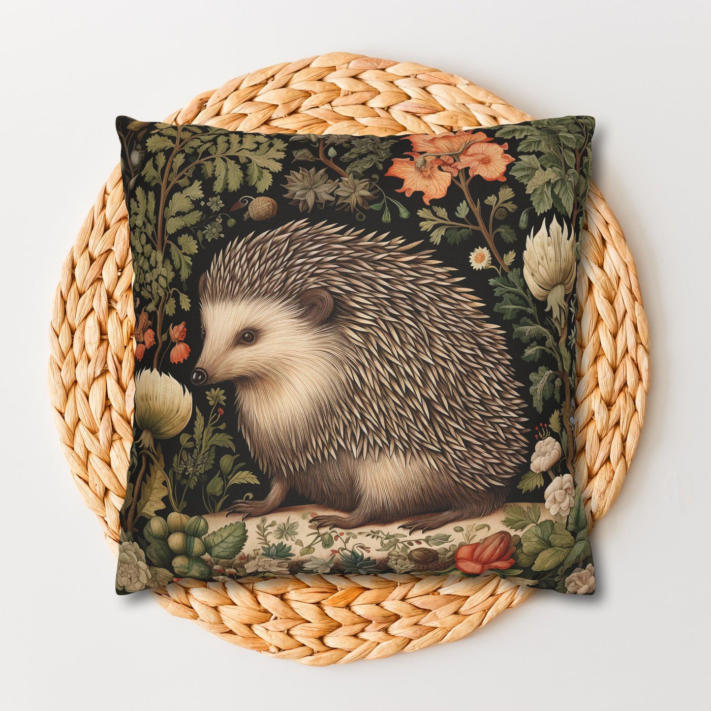 Charming Botanical Hedgehog Pillowcase