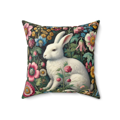 Whimsical Floral Rabbit Pillow, Cute Home Decor, Spring Accent Cushion, Easter Decoration, Garden Vibe, Gift Idea