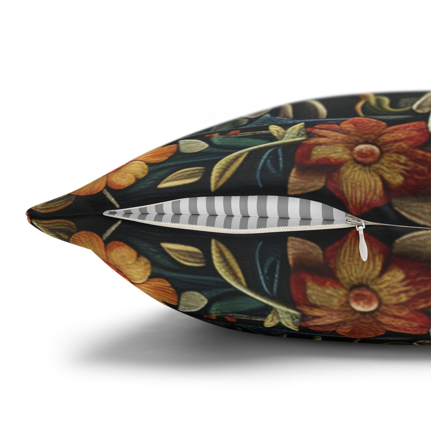 Art Deco Yellow-crested Cockatoo Fall Flowers Square Pillowcase