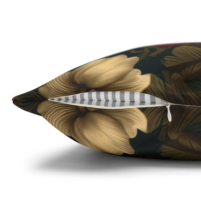 Capybara Floral Pillowcase, William Morris Style Botanical Animal Cushion for Cozy Home Decor