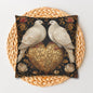 Victorian Lovebirds Pillowcase: Golden Heart, William Morris Inspired