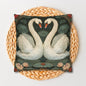 Art Nouveau White Swans Lotus Flowers Pillowcase