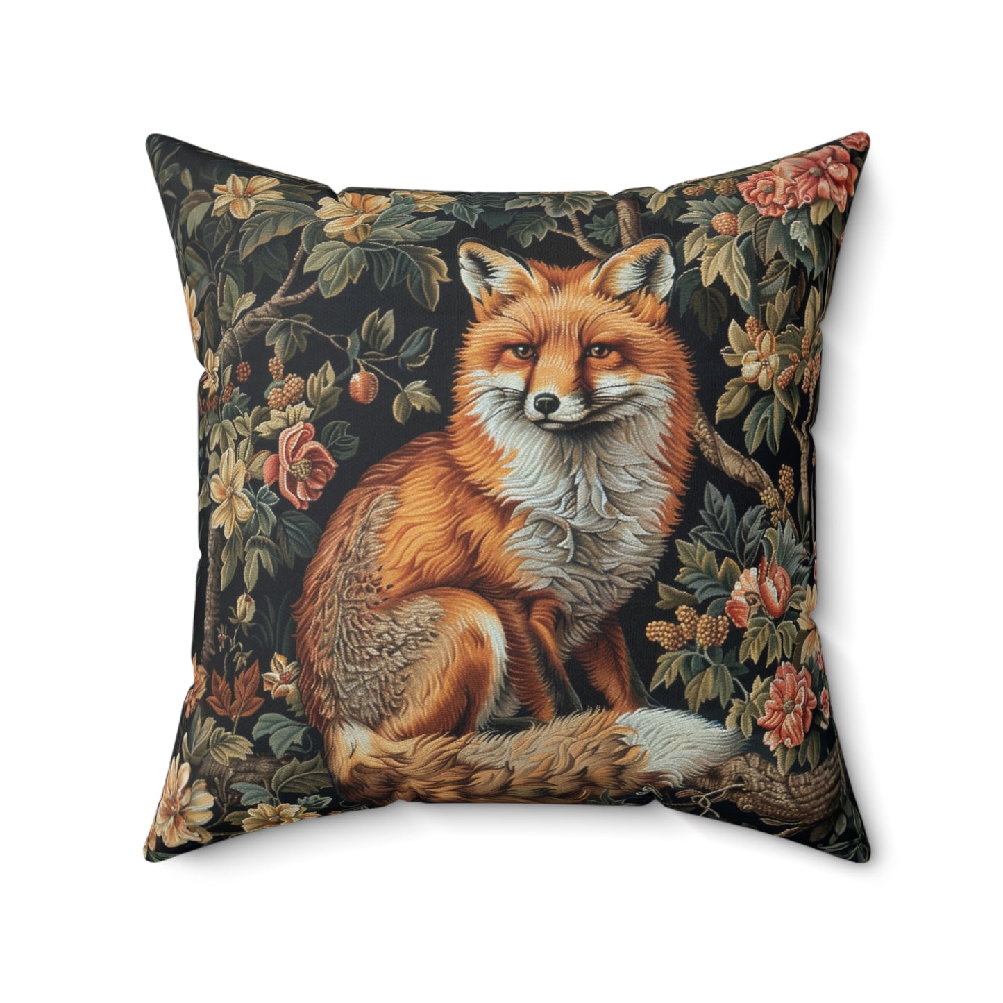 Forest Fox William Morris Inspired | Fox Ancient Decorative Pillow