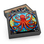 Psychedelic Octopus Stained Glass Jigsaw (120, 252, 500-Piece) Adult Jigsaw Puzzle, Gift Him Her