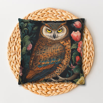 William Morris Inspired Botanical Night Owl Pillowcase