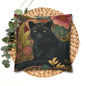 Black Panther Pillowcase, Elegant Botanical Animal Cushion, William Morris Inspired Floral Jungle