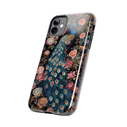 Art Deco Peacock Print in The Style of William Morris iPhone Tough Case