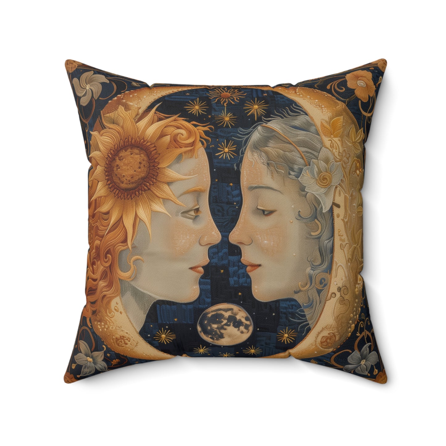 Celestial Embrace Pillow | Moon & Sun Decor, Astrology Home Accent, Cozy Gift for Astrology Lovers, Living Room Cushion, Boho Pillow