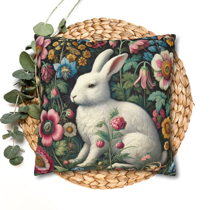 Floral Rabbit Throw Pillow:case Whimsical Spring Home Decor
