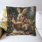 Rococo Bunny With Vintage Book Pillowcase