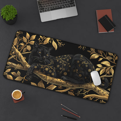 William Morris Inspired Black Panther Desk Mat 2 Sizes | Gamer Keyboard Mouse Pad | Office Decor GiftDesk Mats