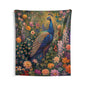 Tapestry of Peacock Wildflowers | William Morris Inspired Art Deco Hanging and Home Decor