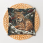 William Morris Inspired Snow Lynx Crouched Pillowcase