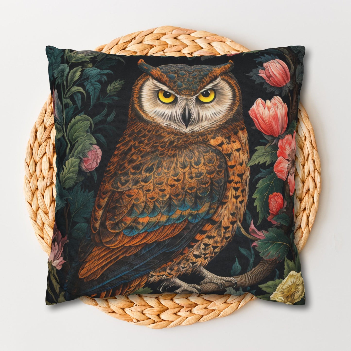 William Morris Inspired Botanical Night Owl Pillowcase