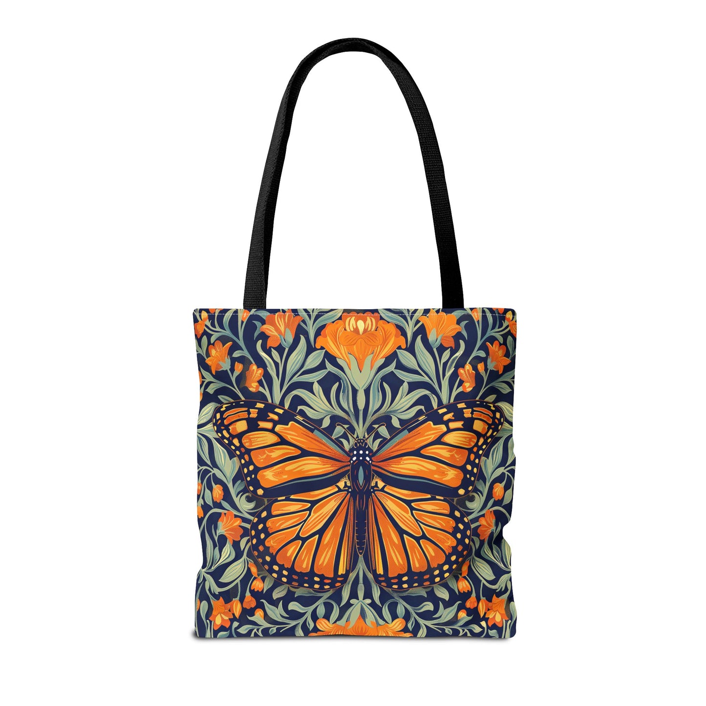 William Morris Inspired Monarch Butterfly Spring Tote Bag, Eco-Friendly Carryall