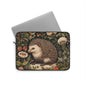 William Morris Inspired Botanical Charming Hedgehog Laptop Sleeve, Animal Protective Case, Customizable Cover, Gift for Nature Lovers