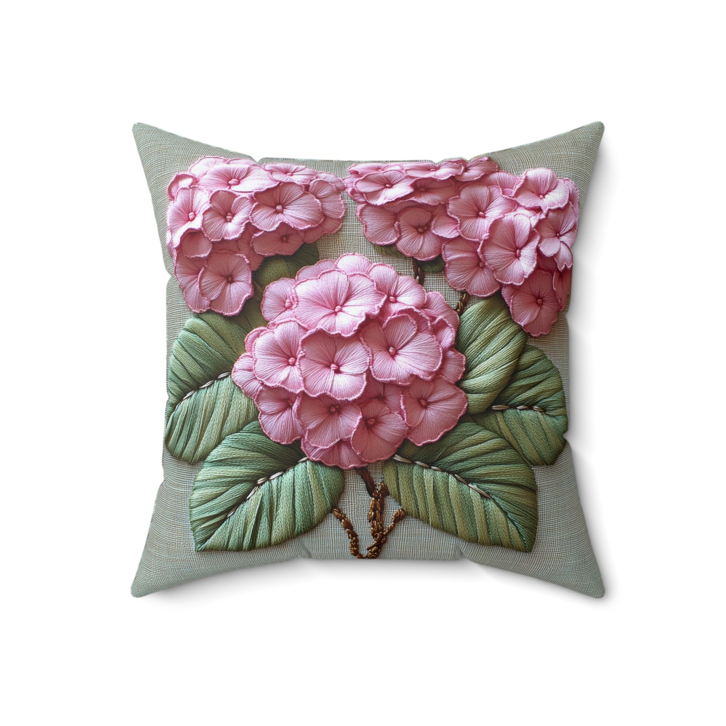 Pink Hydrangea Pillow Cover: Botanical Floral Accent, Double Sided Print