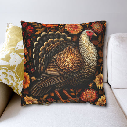 Turkey Throw Pillowcase: William Morris Inspired Fall Decor